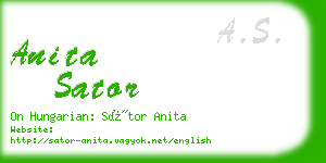 anita sator business card